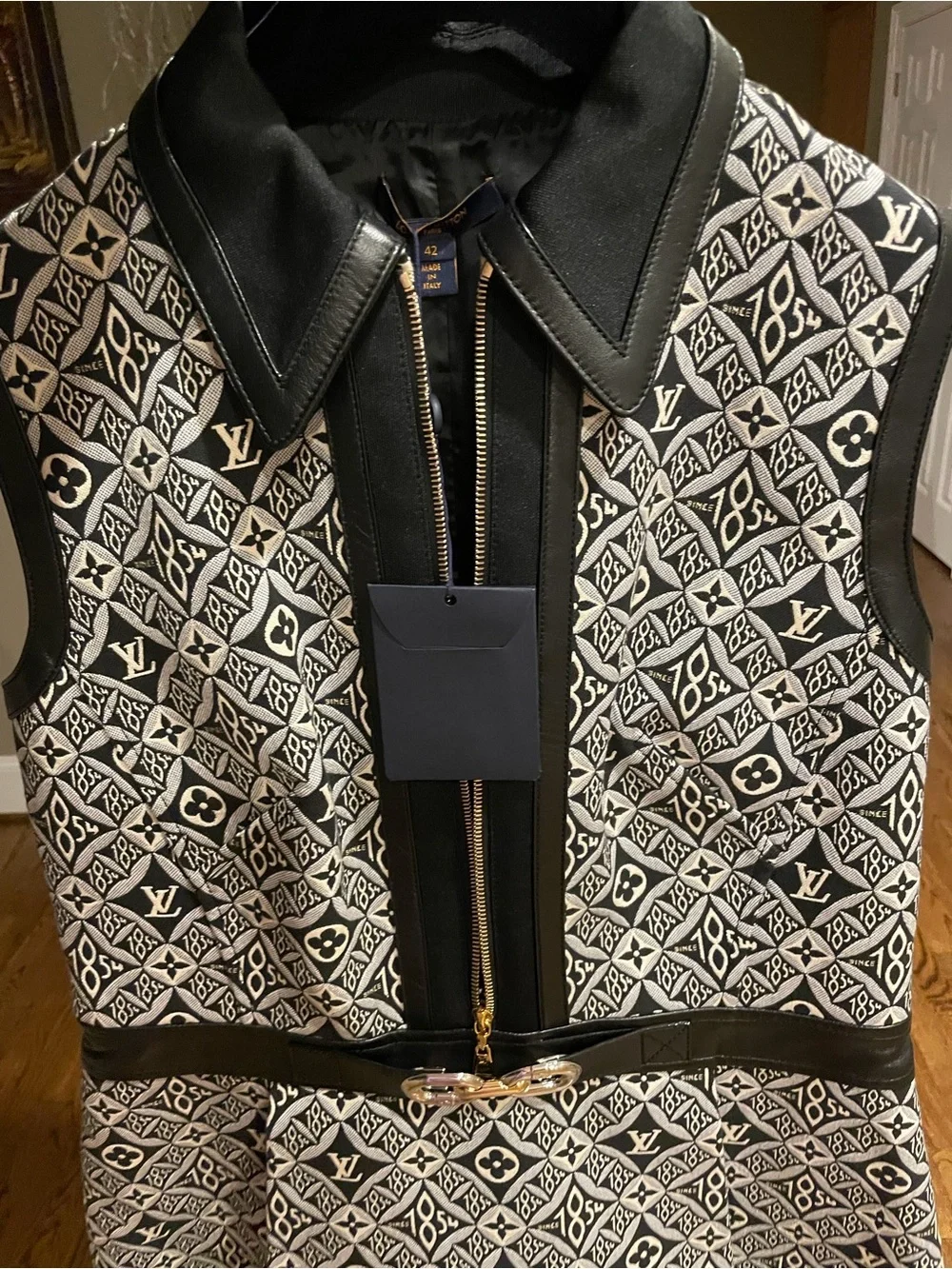 Louis Vuitton Black and White Monogram Mini Dress
